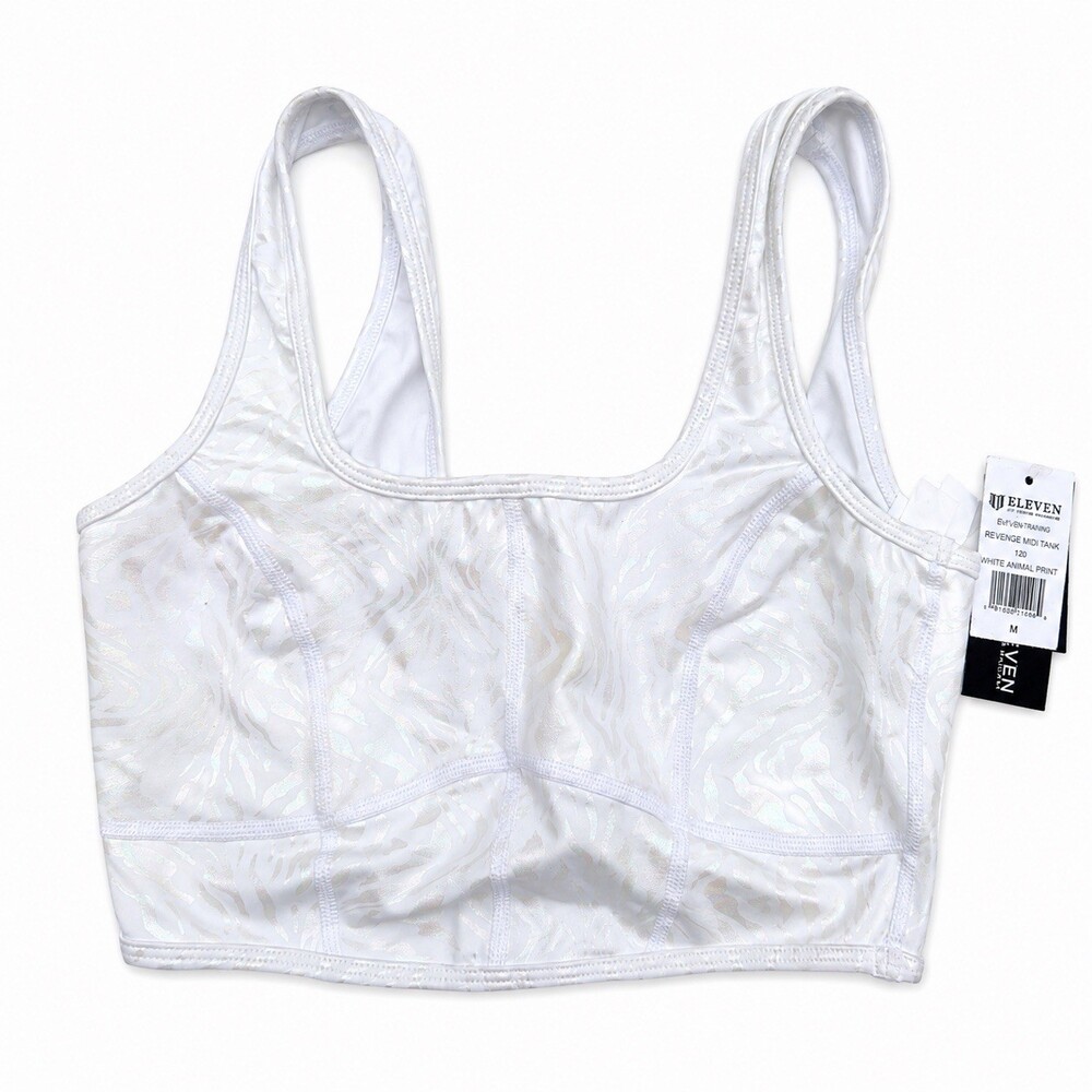 EleVen by Venus Williams Batman Revenge Midi Tank White Animal Print Size Medium